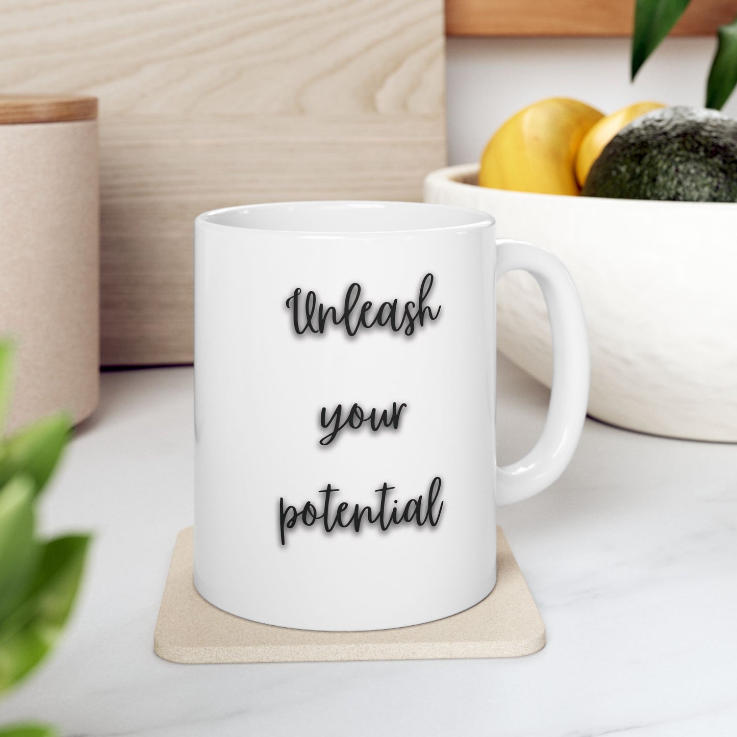 Inspirational Quote Ceramic Mug Unleash your Potential - Perfect Gift for Coffee Lovers