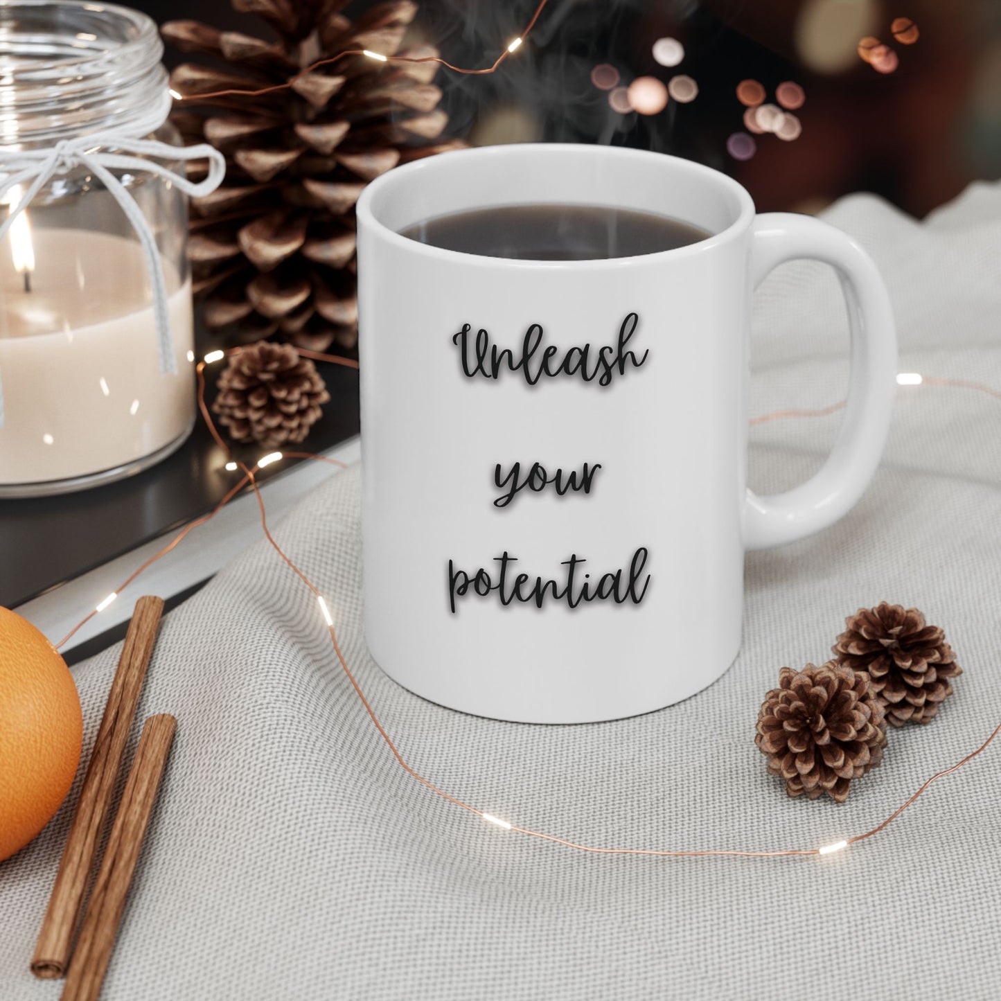 Inspirational Quote Ceramic Mug Unleash your Potential - Perfect Gift for Coffee Lovers